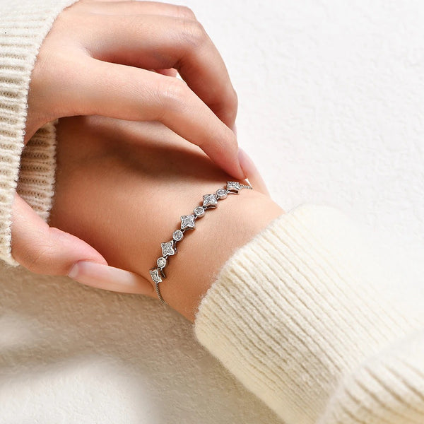 Luminous Star Motif Moissanite Bracelet