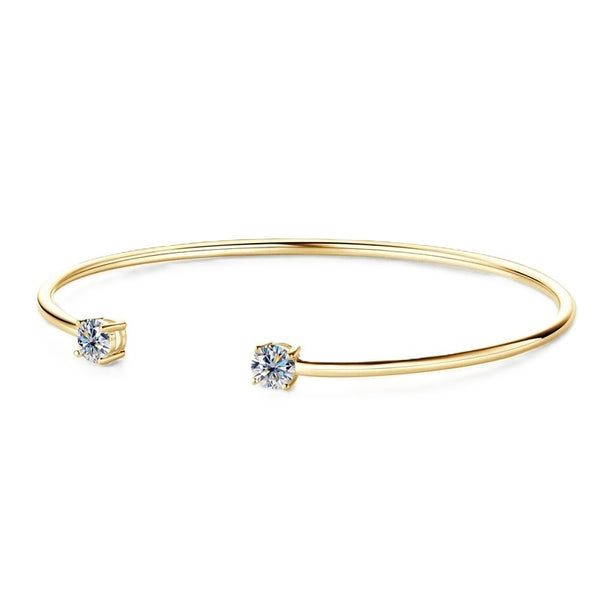Sparkling Moissanite Cuff Bangle