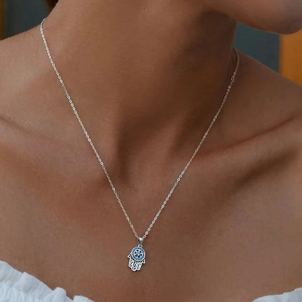 Lucky Hand Silver Necklace