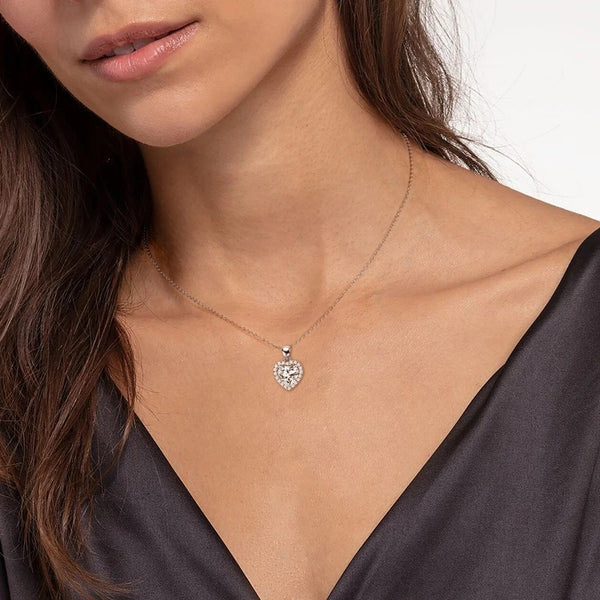 Timeless Heart Halo Moissanite Necklace (2.0ct)