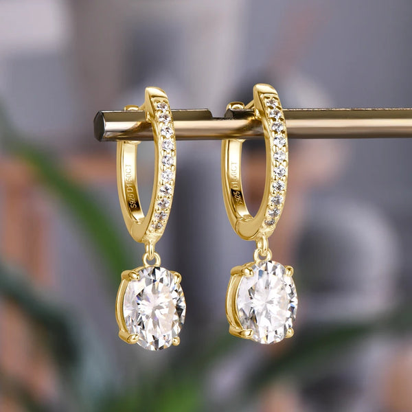 Sparkling Moissanite Hoop Earrings
