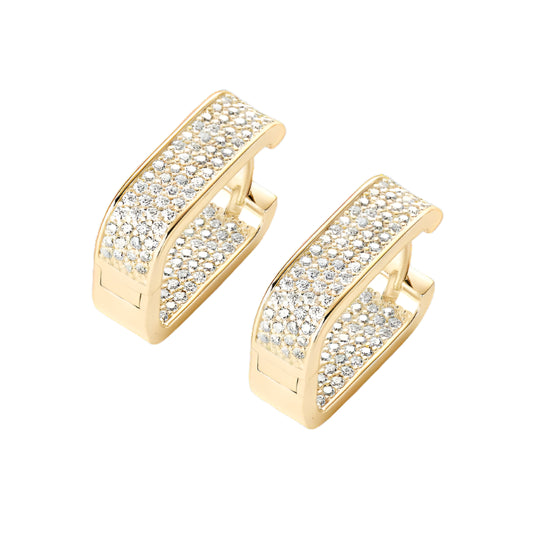 "Celestial Square" Moissanite Hoop Earrings