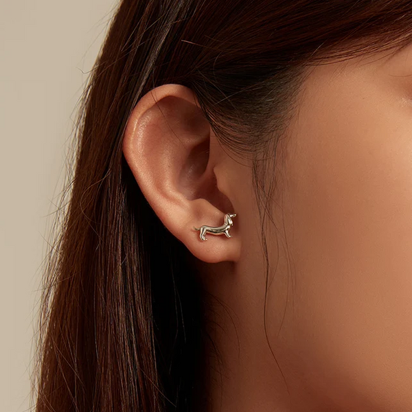 Charming Dachshund Dog Stud Earrings