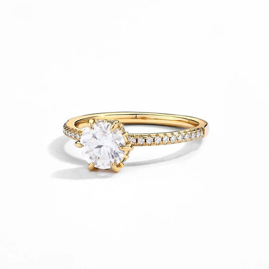 Bague pavée classique en moissanite (1,0 carat)