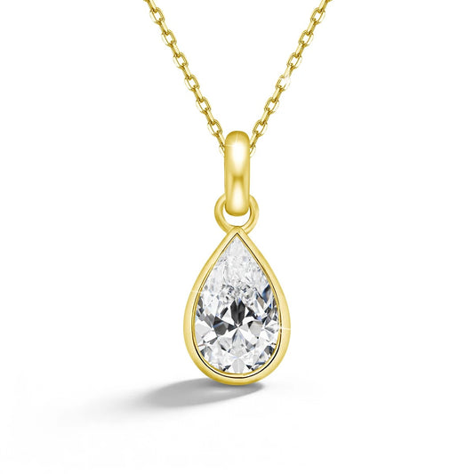 Pendentif classique goutte d'eau moissanite (1,0 carat)