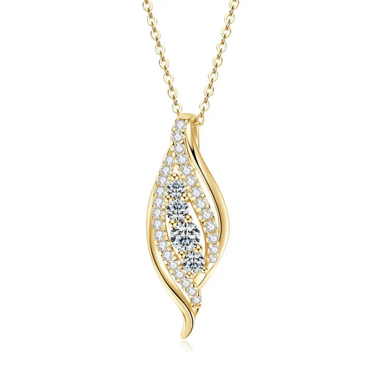 Elegant Moissanite Curve Pendant Necklace
