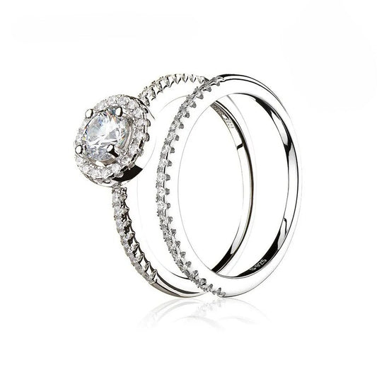 Elegant Silver Double Ring