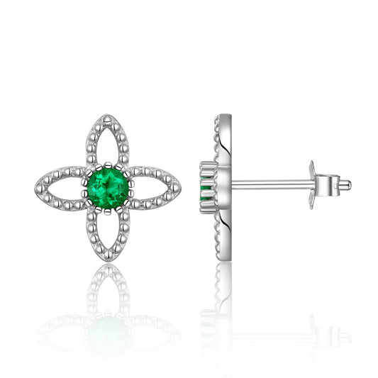 Emerald Butterfly Beaded Studs