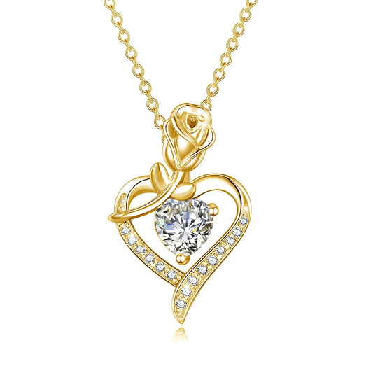 Everlasting Rose Heart Moissanite Pendant