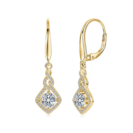 Flame Moissanite Drop Earrings