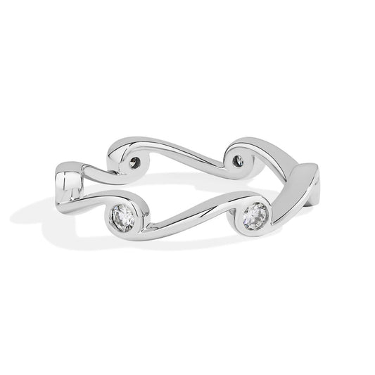 Fluid Wave Moissanite Band