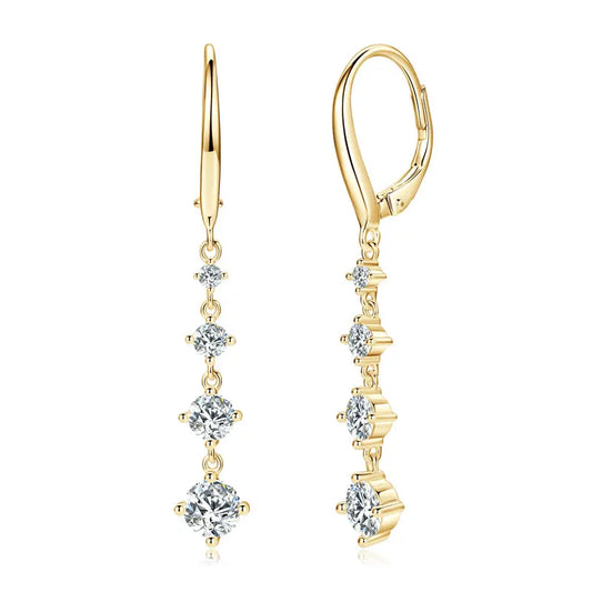 Graduated Moissanite Cascade Earrings
