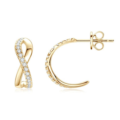 Infinity Moissanite Half Hoop Earrings