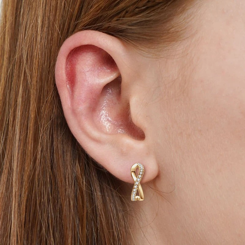 Infinity Moissanite Half Hoop Earrings