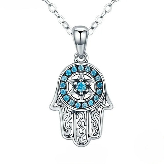 Lucky Hand Silver Necklace