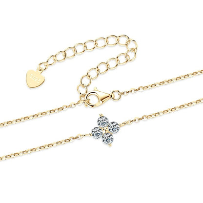 Lucky Moissanite Clover Bracelet