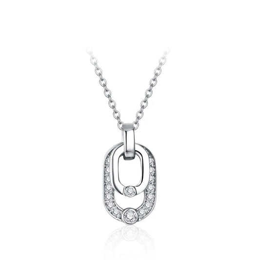 Pendentif double ovale entrelacé en moissanite