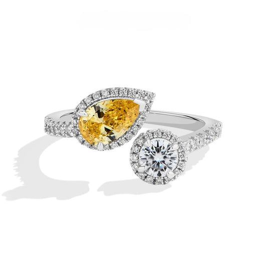 Bague Toi et Moi avec deux pierres