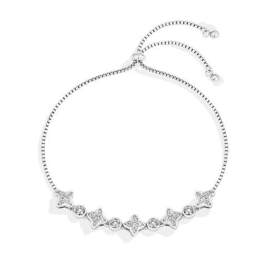 Star Motif Moissanite Slider Bracelet