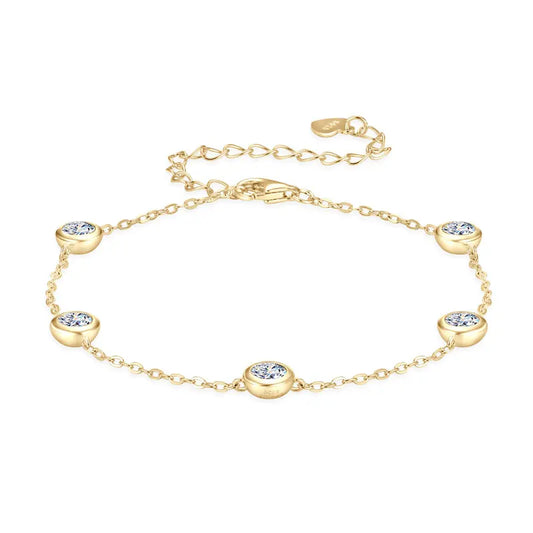 Moissanite 5-Stone Bubble Bracelet