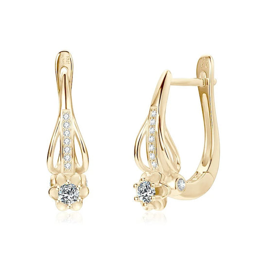 Moissanite Blossom Hoop Earrings