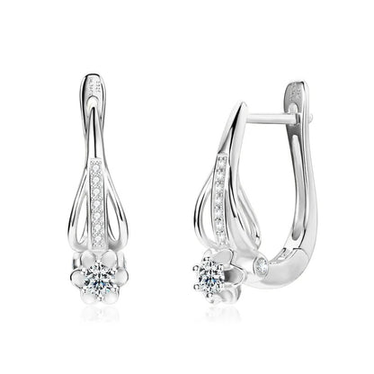 Moissanite Blossom Hoop Earrings