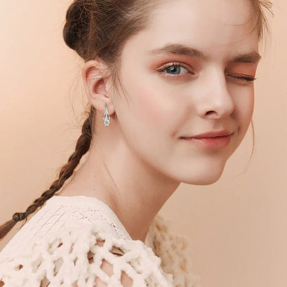 Moissanite Blossom Hoop Earrings