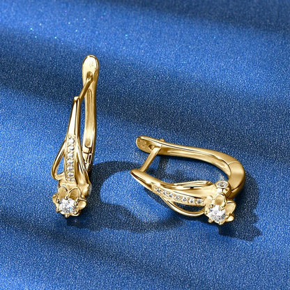 Moissanite Blossom Hoop Earrings