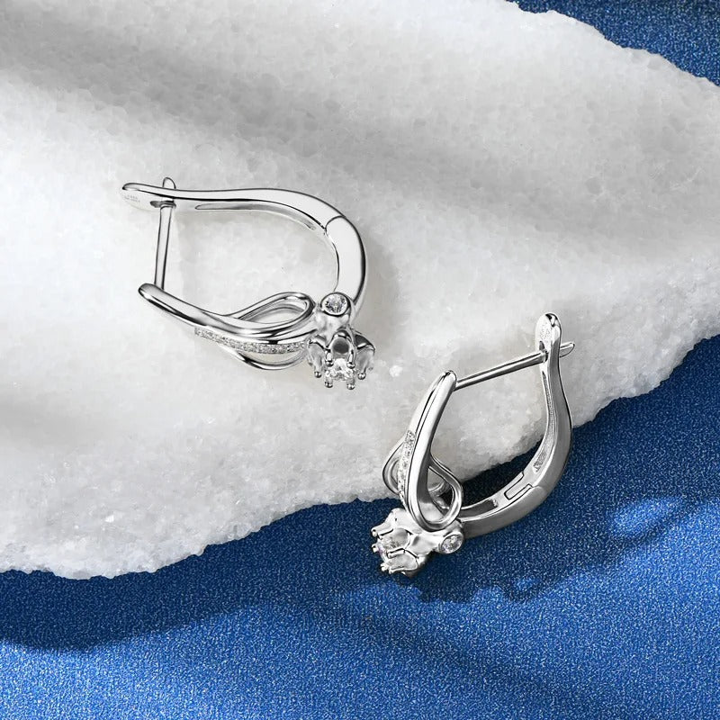 Moissanite Blossom Hoop Earrings