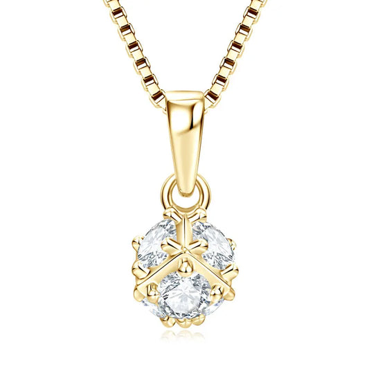 Moissanite Geometric Cube Necklace