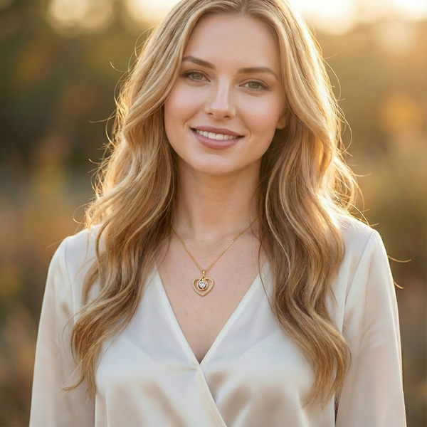 Sparkling Heart Pendant Necklace