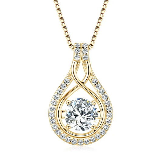 Moissanite Infinity Teardrop Necklace