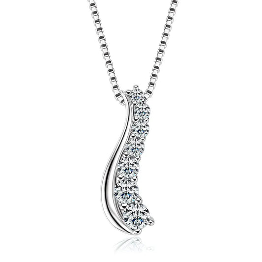 Moissanite Journey Curve Necklace