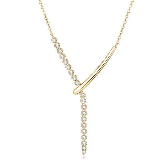 Moissanite Linear Bar Y-Necklace