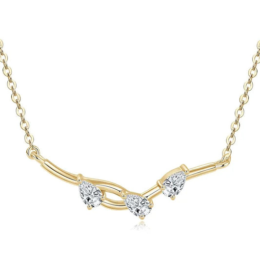 Moissanite Pear Branch Necklace