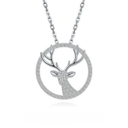 Collier halo renne en moissanite