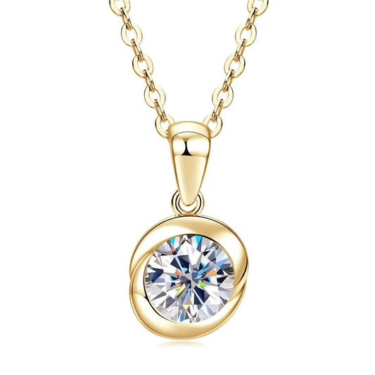 Moissanite Rosebud Pendant Necklace