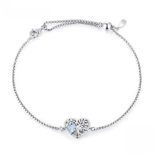 Mondstein-Herzbaum-Armband