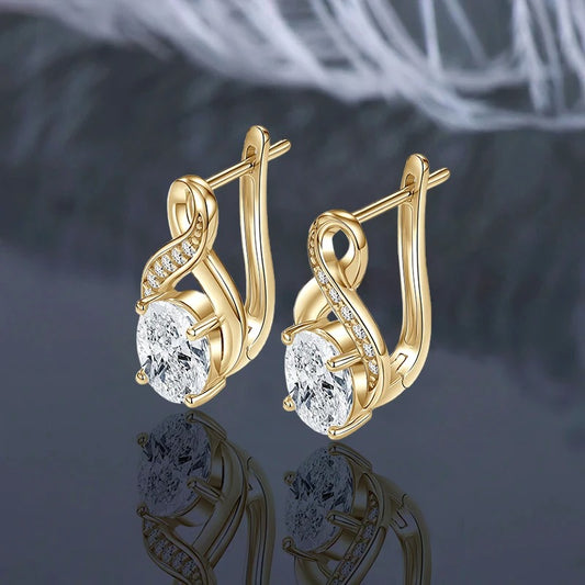 Oval Infinity Moissanite Hoop Earrings