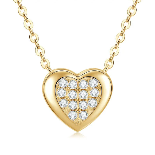 Paved Heart Moissanite Necklace