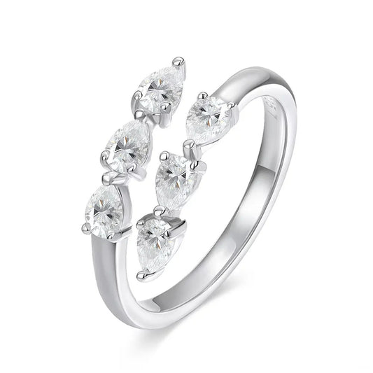 Pear Crown Open Ring
