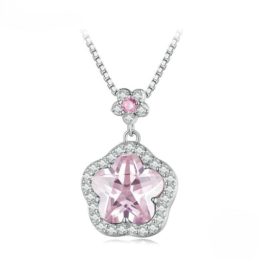 Pink Flower Star Necklace