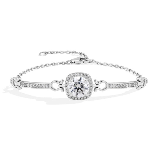 Cushion Halo Moissanite Bracelet (2.0ct)