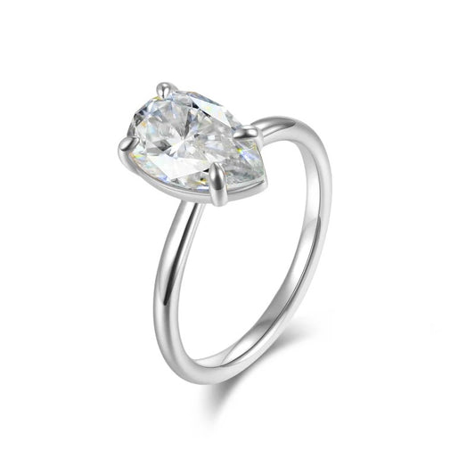 Radiant Pear Solitaire Ring