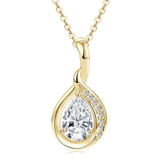 Radiant Teardrop Moissanite Pendant Necklace