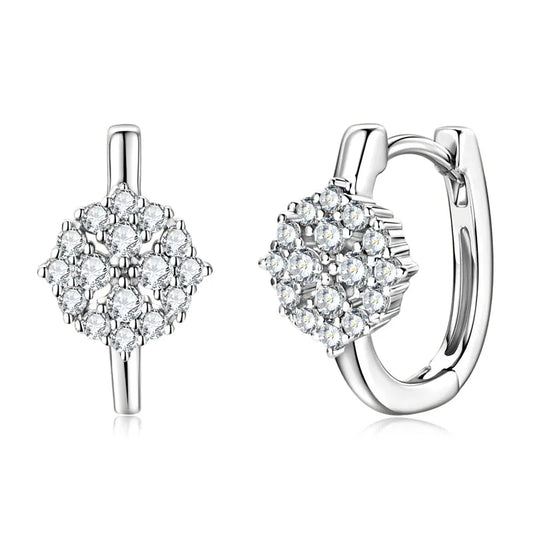 Sparkling Moissanite Hoop Earrings