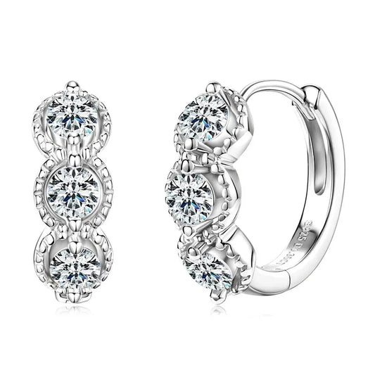 Sparkling Moissanite Hoop Earrings