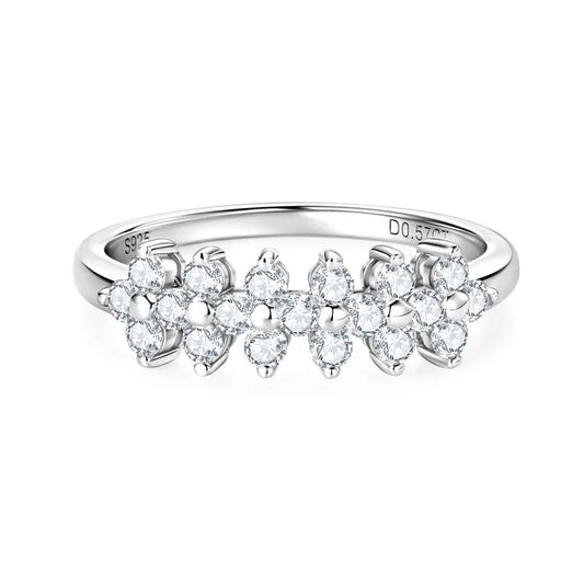 Sparkling Blossom Moissanite Ring