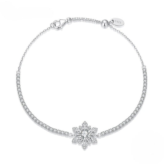 Sparkling Ice Flower Charm Bracelet