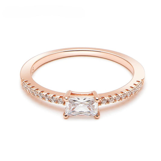 Sparkling Square Halo Ring